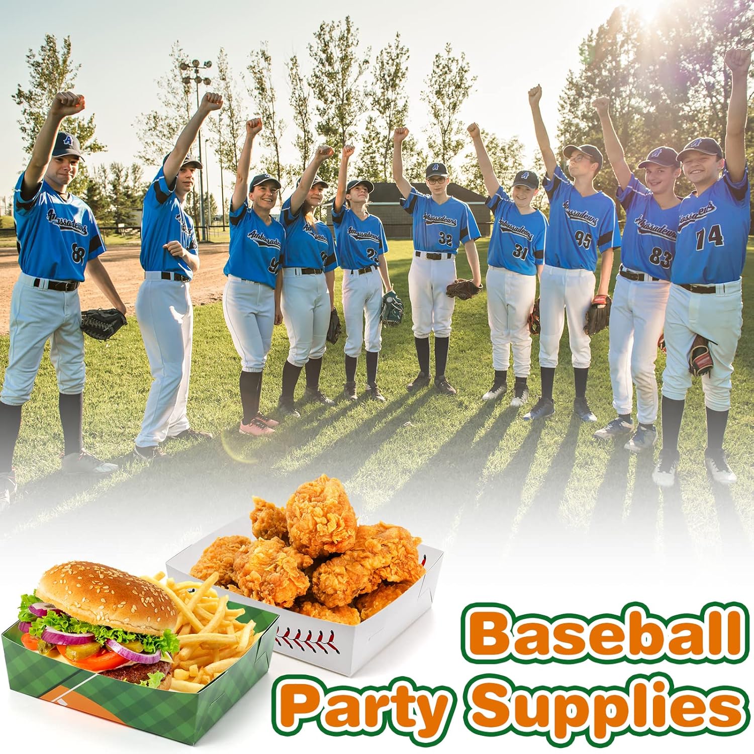 Umigy 100 Pack Baseball Plates Bulk Baseball Nacho Boats 5 lb Trays Large Birthday Plates Paper Food Boats Disposable Bowls Serving Tray Party Decorations Supplies Favors - Image 5