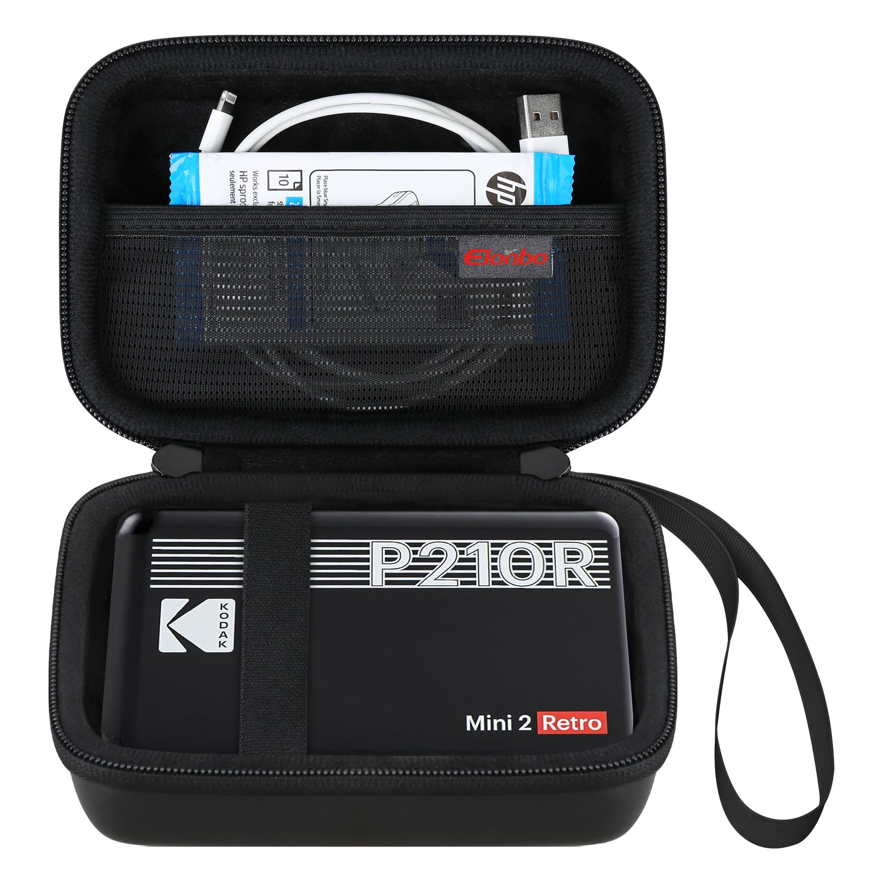 Elonbo Carrying Case for KODAK Mini 2 Retro 2x3” P210R 4PASS Portable Photo Printer, Kodak Mini Instant Digital Camera Hard Travel Bag Storage Holder,
