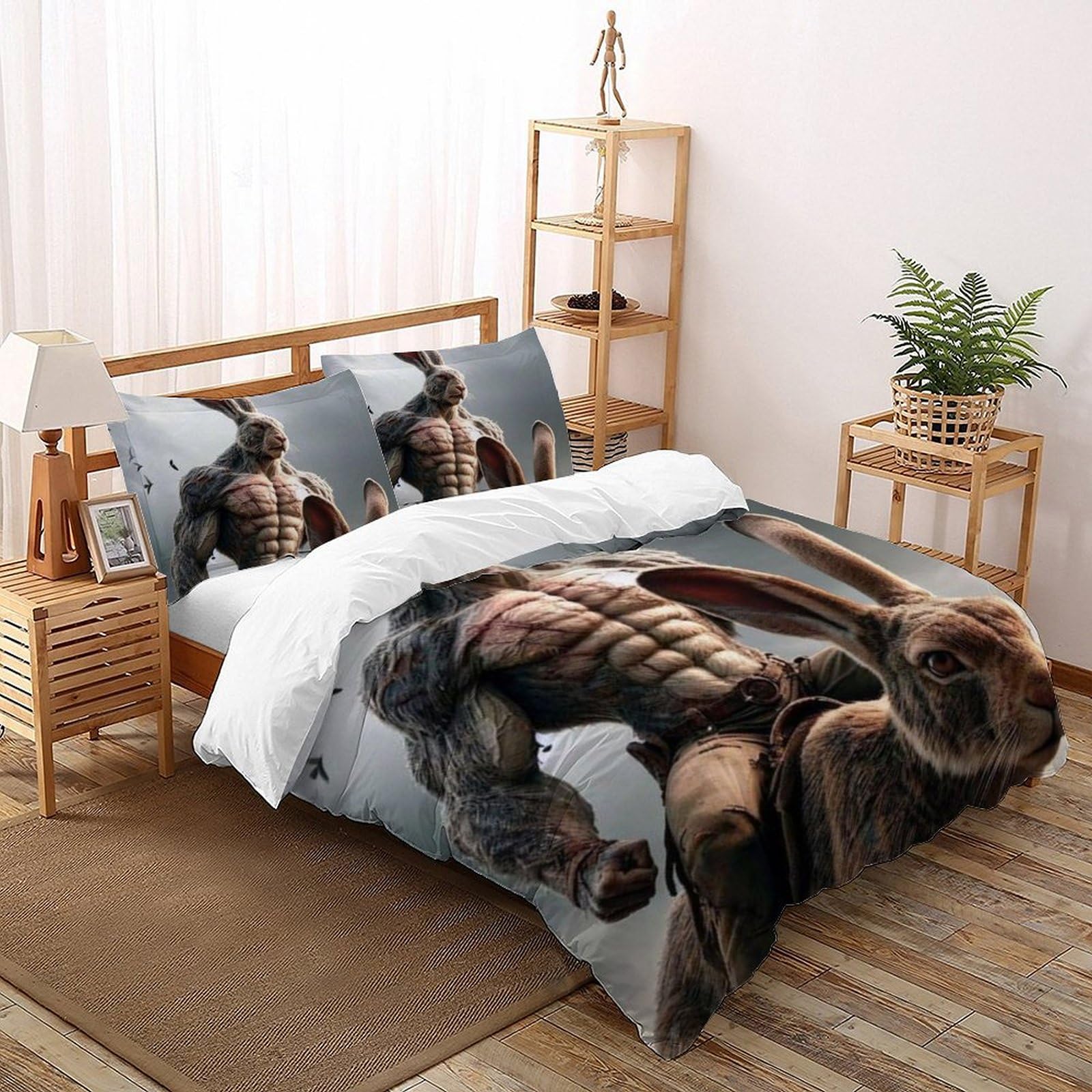 Housse de couette 220x240cm animaux 3D, le cadeau parfait avec ses 2 taies d'oreiller