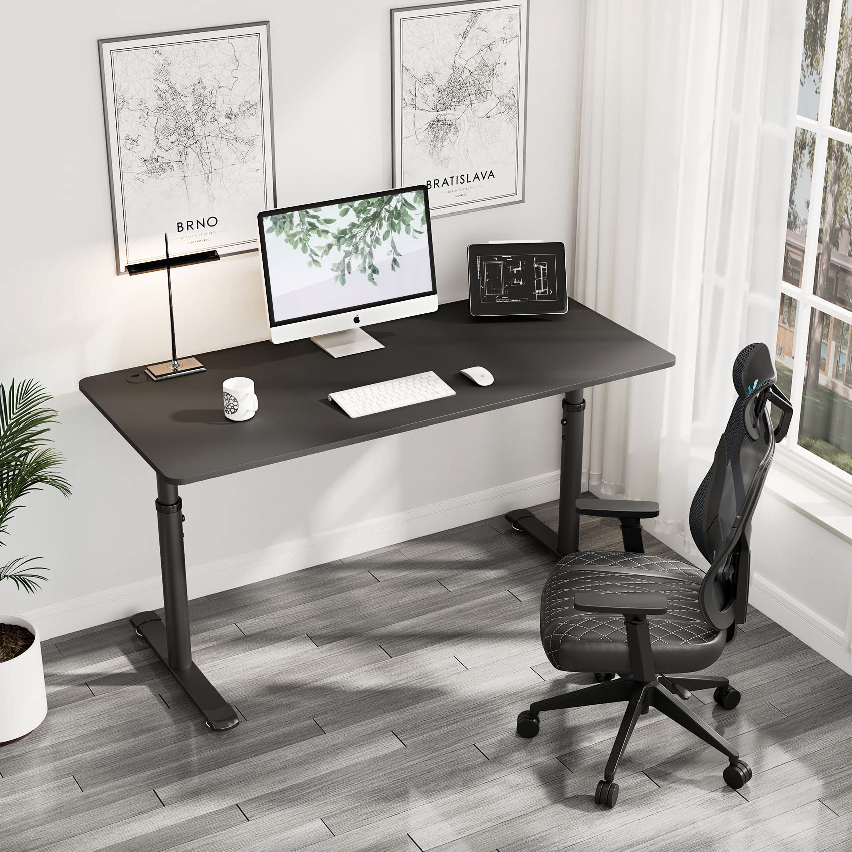 Gaming Desk, 60 Inch Height Adjustable Gaming Computer