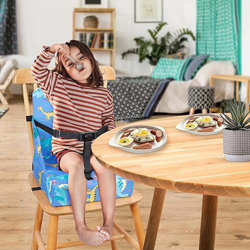 Miniatura 2 de HOSEASCA - Asiento elevador para mesa de comedor, asiento elevador para mesa, silla alta portátil de 12.6 x 3.34 pulgadas para viajes, asiento