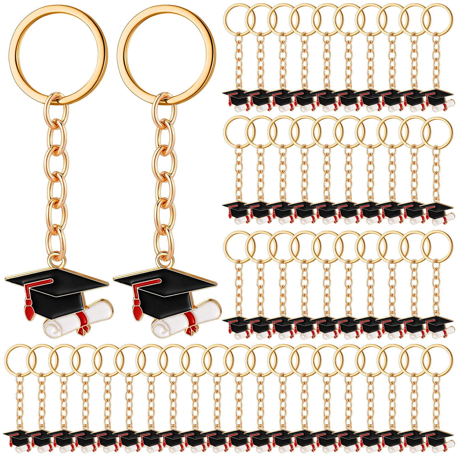 Jetec Llavero de Birrete de Graduación Llavero para Recuerdos de Fiesta de Graduación con Colgante de Birrete y Diploma Ideas Regalo para Bolsos de Fiestas Hombre Mujer Decoración