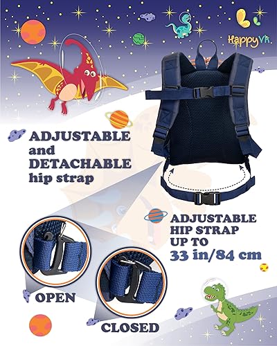 Miniatura 3 de HappyVk - Mochila con correa para niños, correa antipérdida, diseño de dinosaurio, para niños de 1 a 4 años