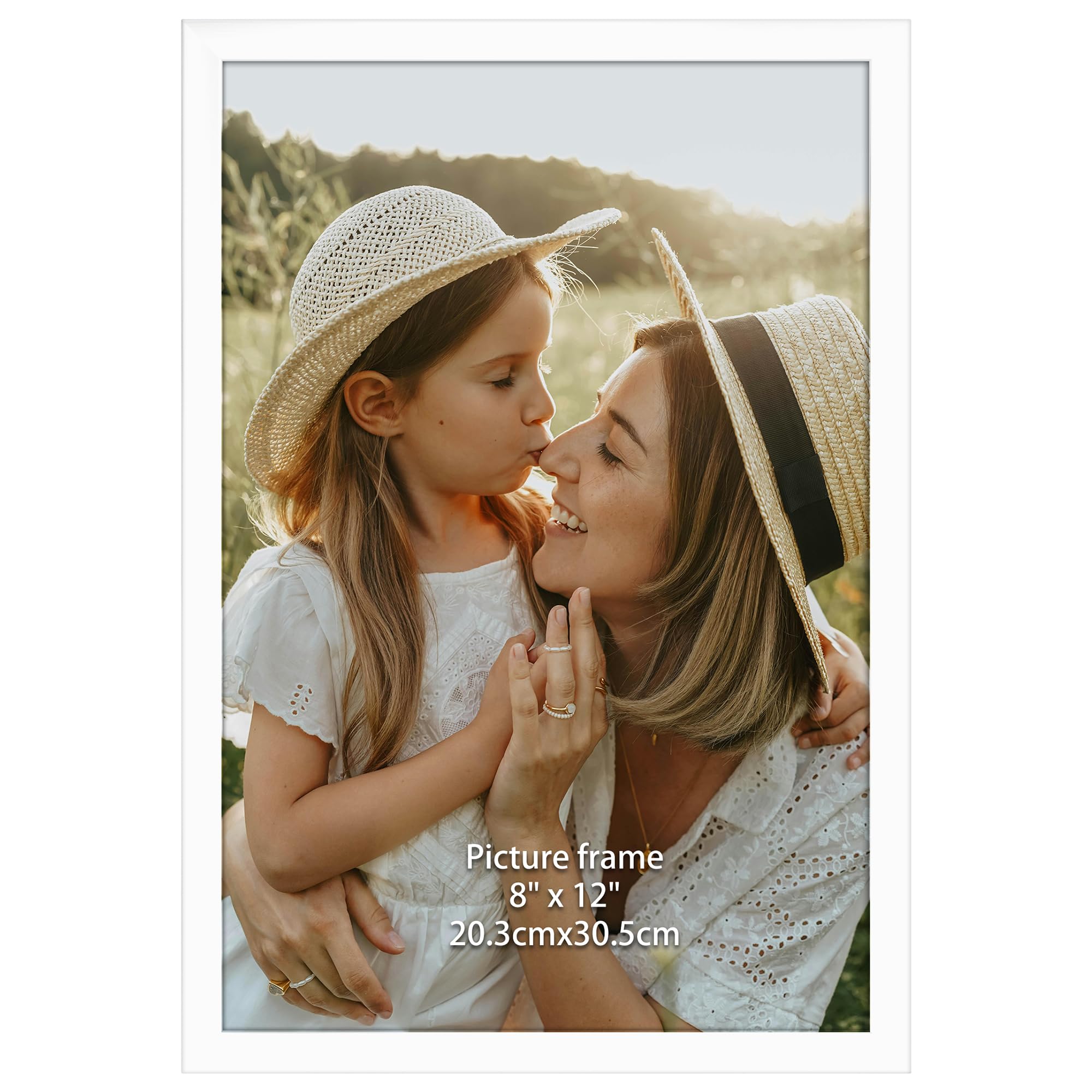 Ditwis White 12X8 Photo Frame Elegant Frame Suitable For 8X12 Photos And Pictures, Horizontal Or Vertical Wall Or Table Display