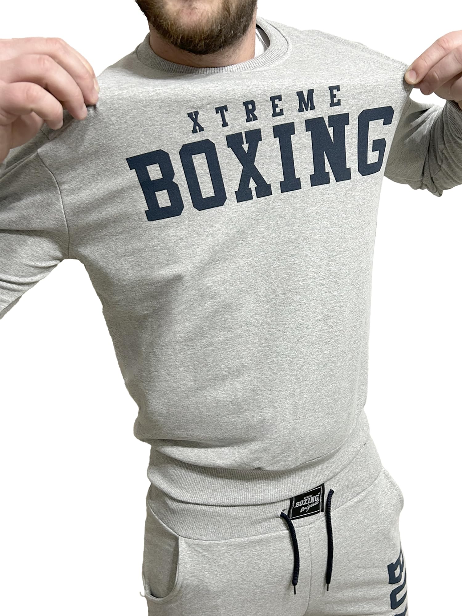 Felpa in Cotone Leggero Girocollo, Maglioncino Leggero della Tuta Uomo in Cotone, Sportiva, Casa, Palestra, Jogging, Tempo Libero