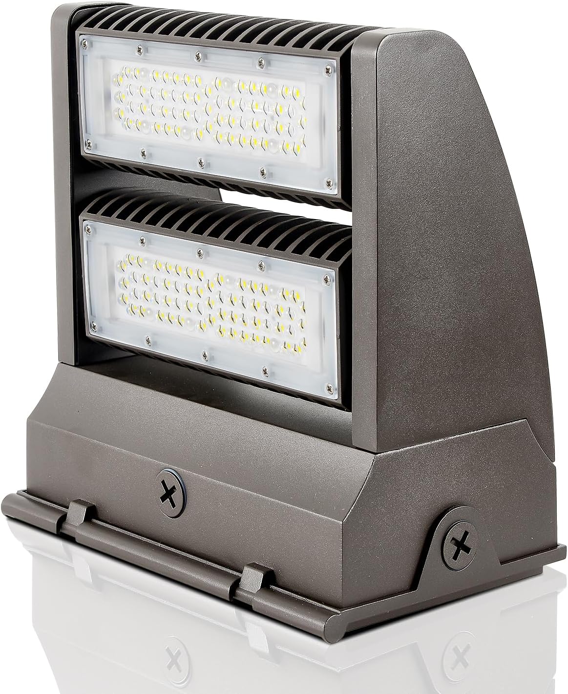 80W Rotatable LED Wall Pack Light - 10,800LM 5000K Adjustable Heads, Outdoor Security Lighting for Commercial & Industrial Areas (250W-400W MH/HPS Equivalent), UL-Listed