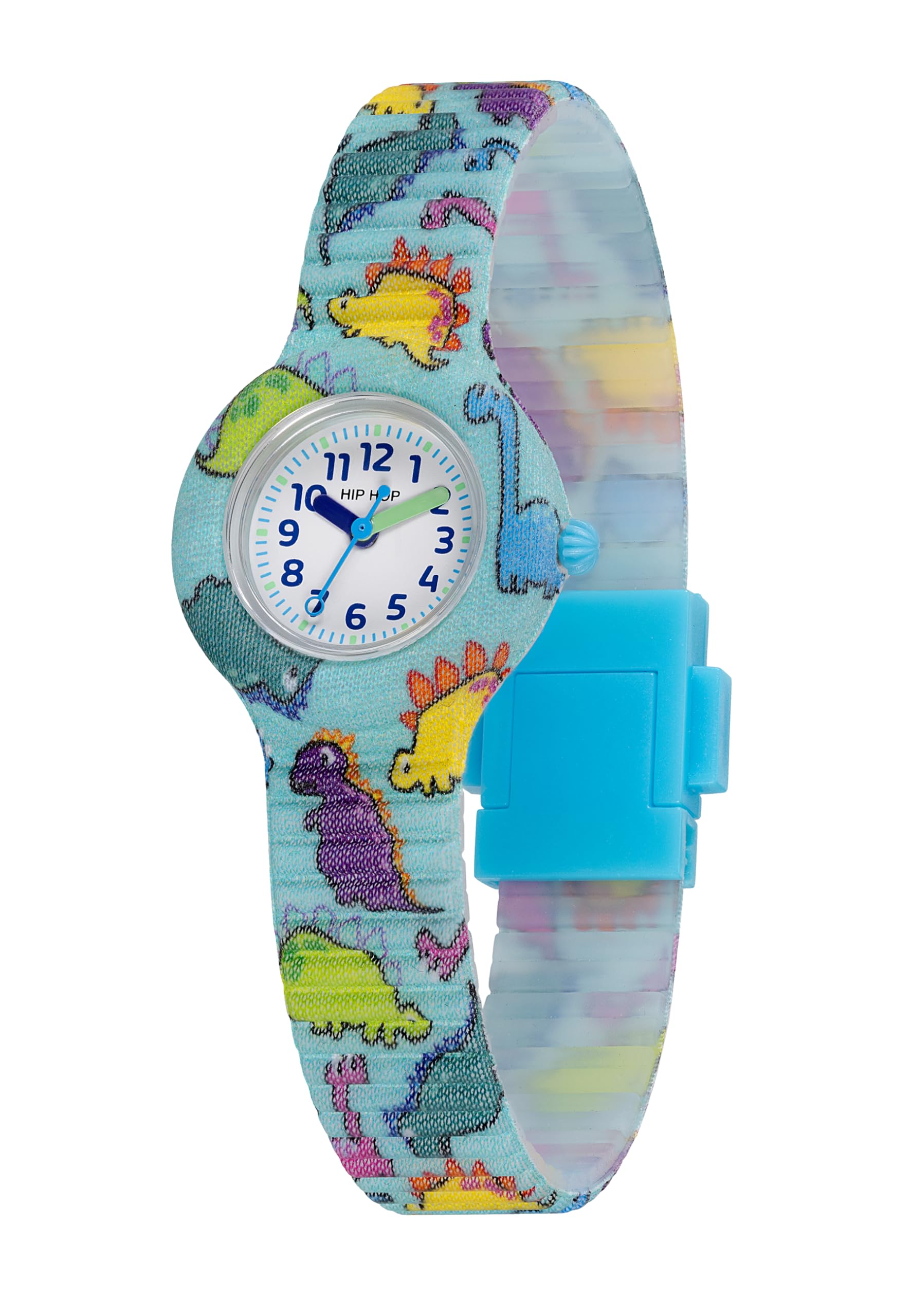 HIP HOP, Collezione Kids Fun, Orologio Bambini con Grafica Happy Dino, Cinturino in Silicone Eco-Friendly, Cassa 28 mm, Facile da Leggere, Colori Vivaci