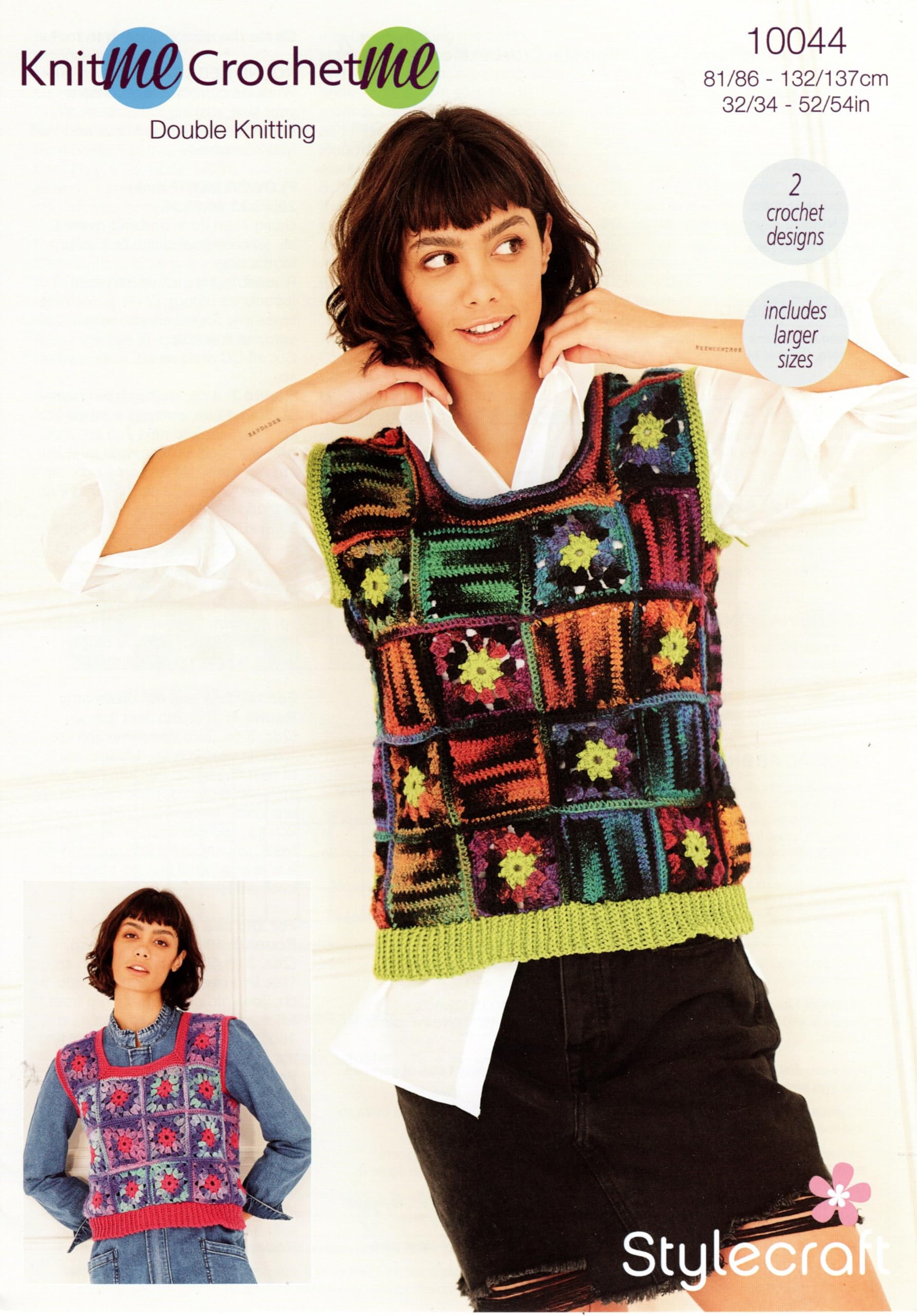 Stylecraft DK Crochet Pattern - 10044 Ladies Tank Tops (2 Designs)