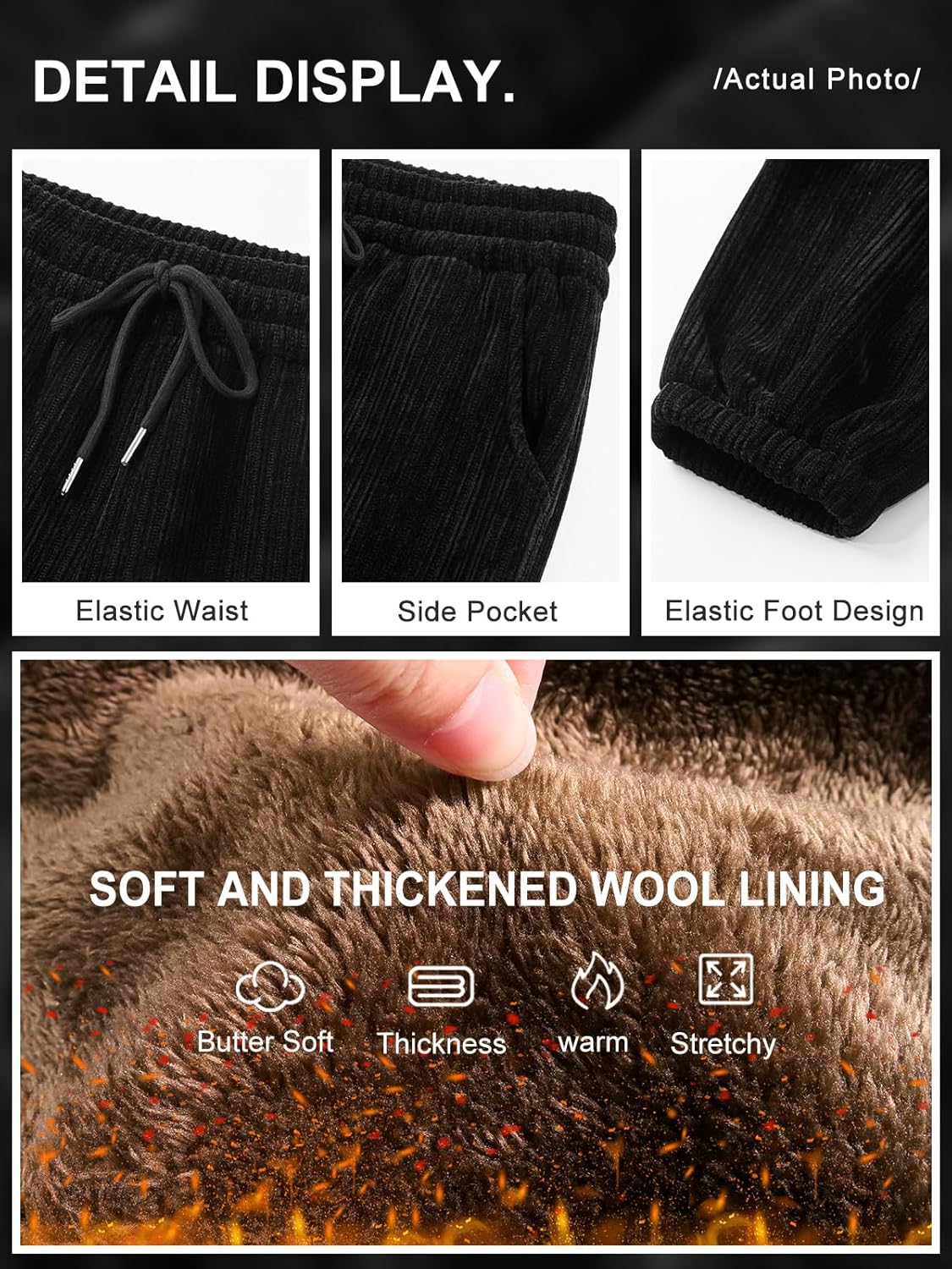 QIANXIZHAN Women's Winter Warm Thick Fleece Pants, Lined Sweatpants Pants Joggers Comfy Pajama Clothes - Image 4