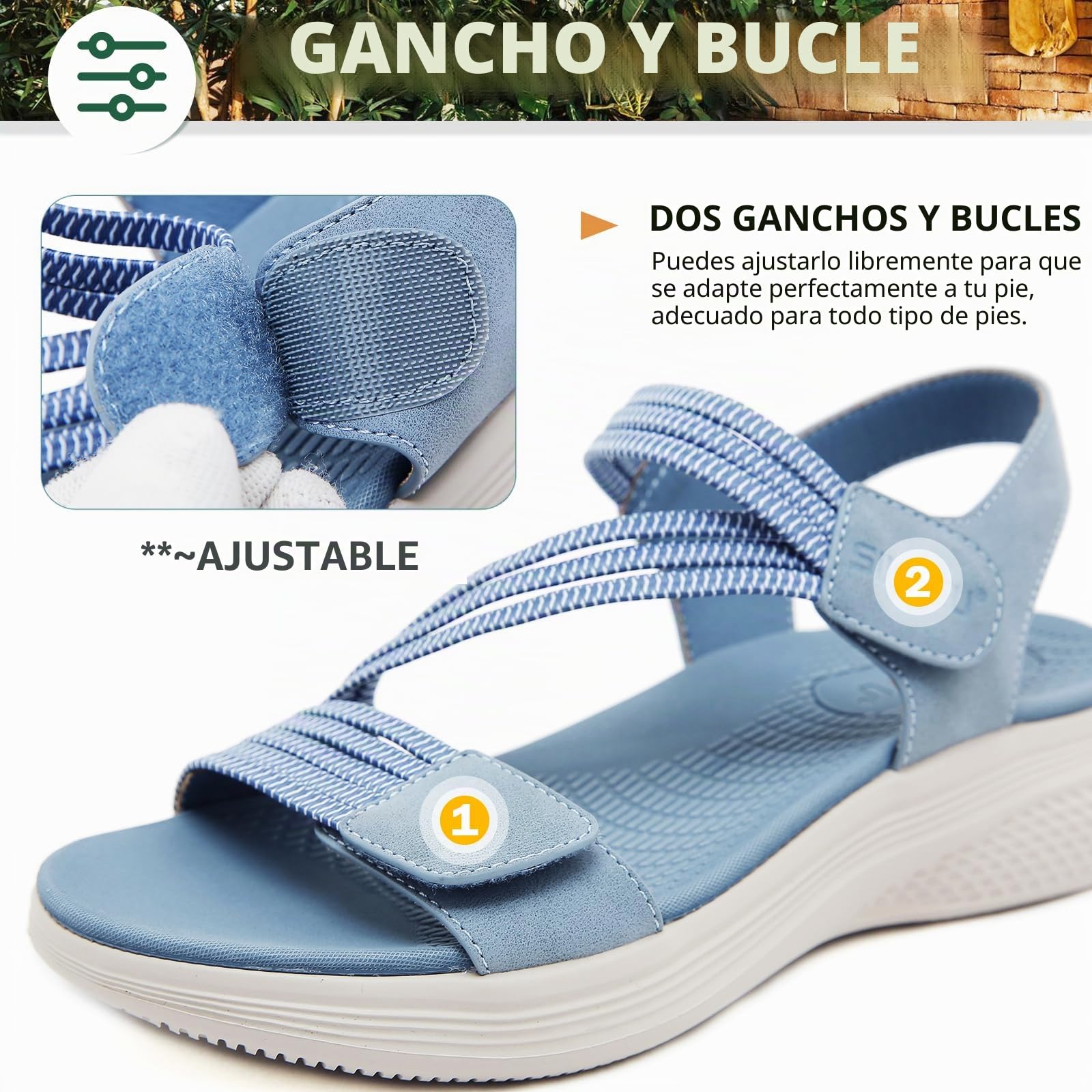 Sandalias Ortopedicas Mujer Verano Moda Comodas Sandalias 36-42EU
