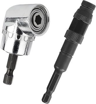 105Angle Drill Bit Extension Hex Shank Screwdriver Angled Bit Holder Drill Tool Kit For Drill or Driver 1/4" Socket Adapter