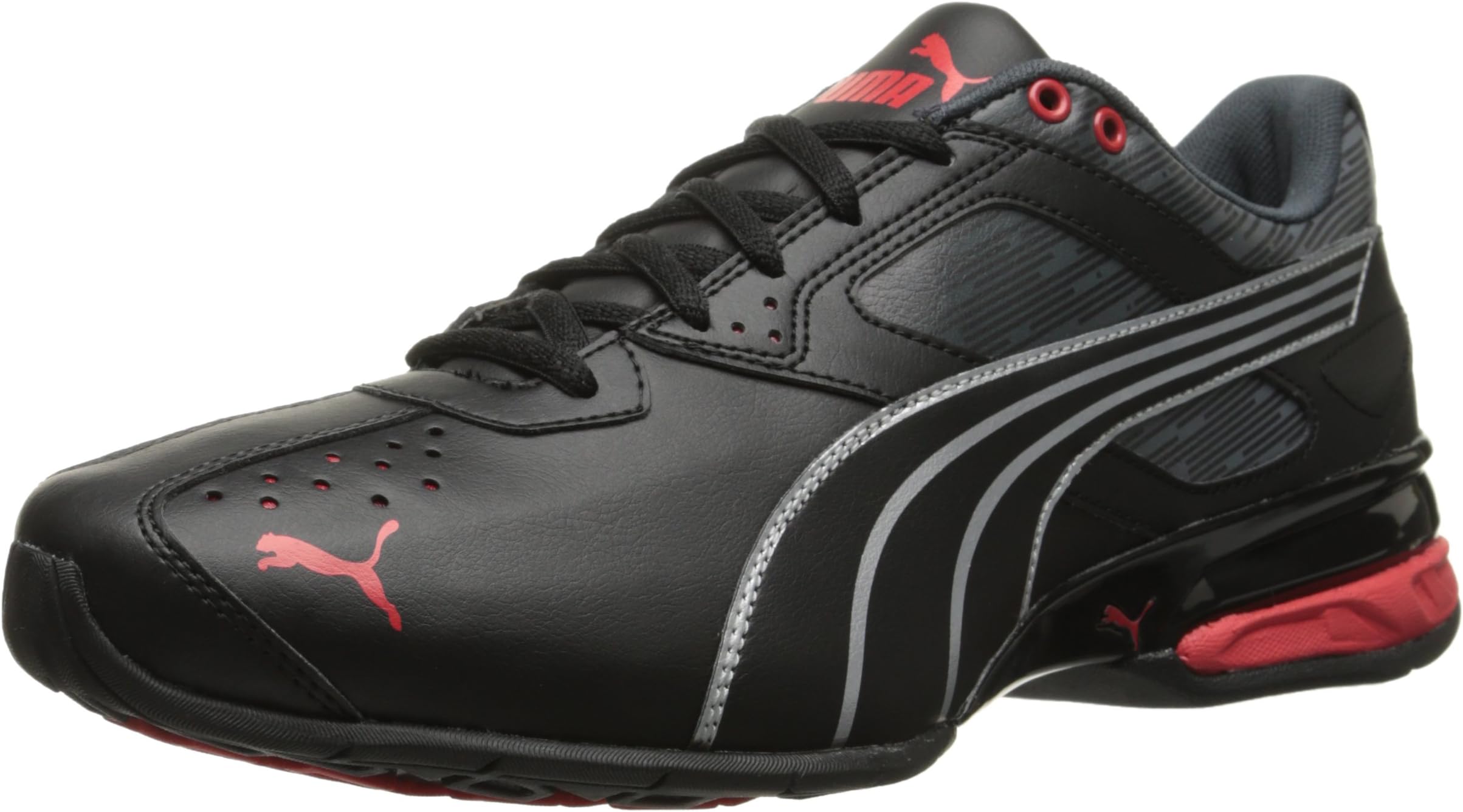 PUMA Men's Tazon 5 Glitch-M, Black/High Risk Red/Turbulence, 10 M US