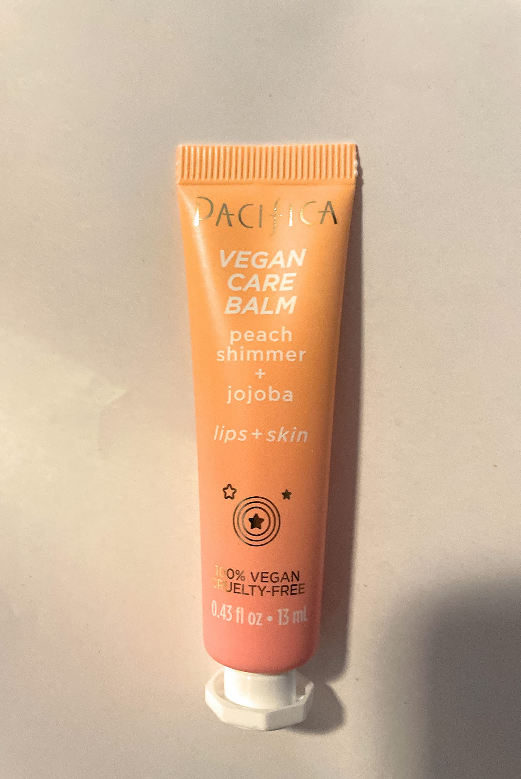 PacificaVegan Care Balm Peach Shimmer 0.43 Fluid Ounce