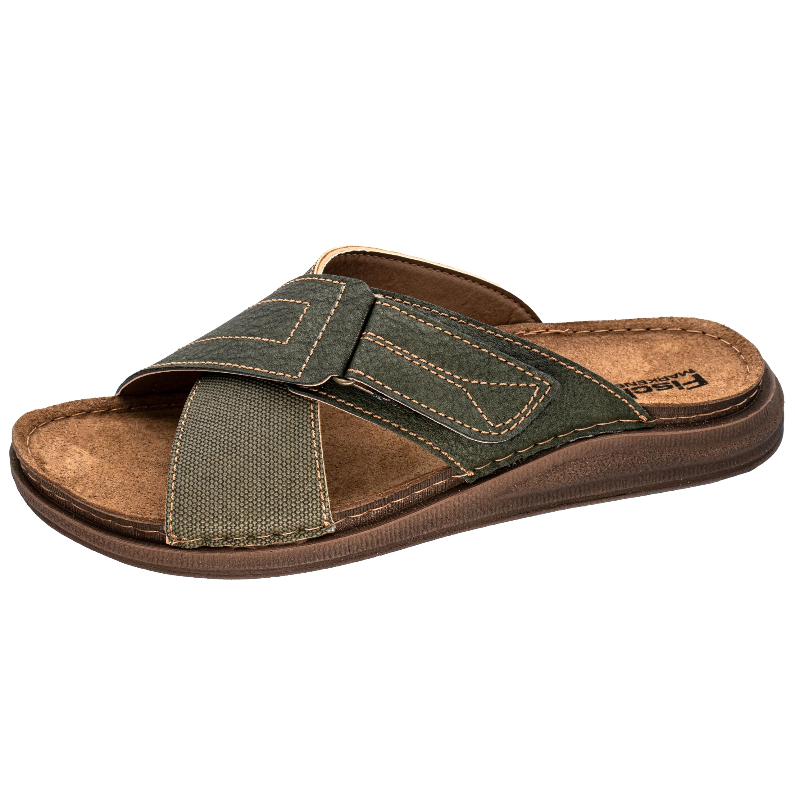 Fischer Men's Franz Flat Slippers, Olive, 43 EU, olive, 9.5 UK