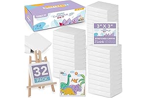 Mini Canvases, 32-Pack 3x3 Inches, Perfect for Party Canvas Painting