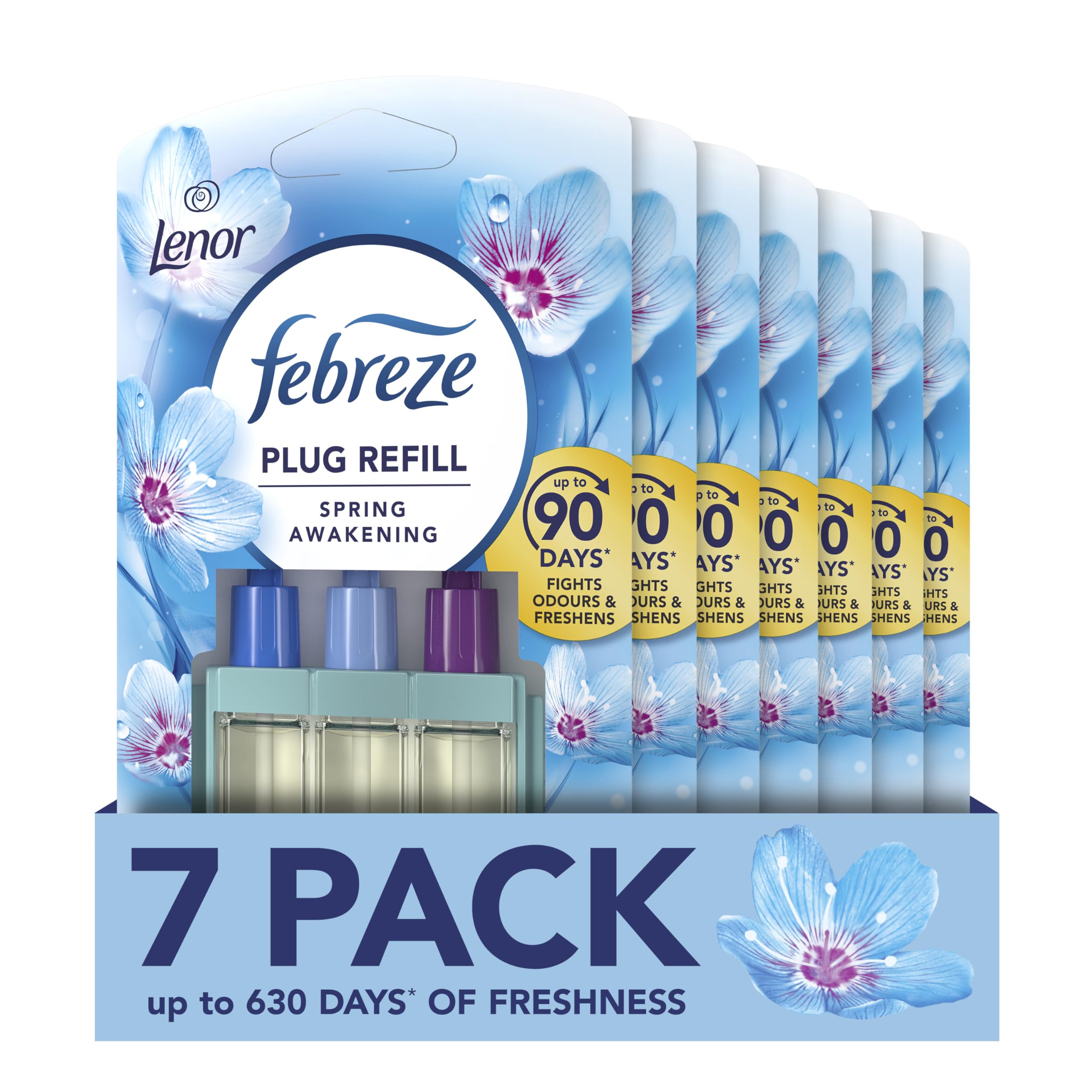 3Volution Plug In Air Freshener Refill, Lenor Spring Awakening, 7 Refills (20ML X 7), Odour Fighter & Bathroom Air Freshener, Febreze Plug In Refill 3volution