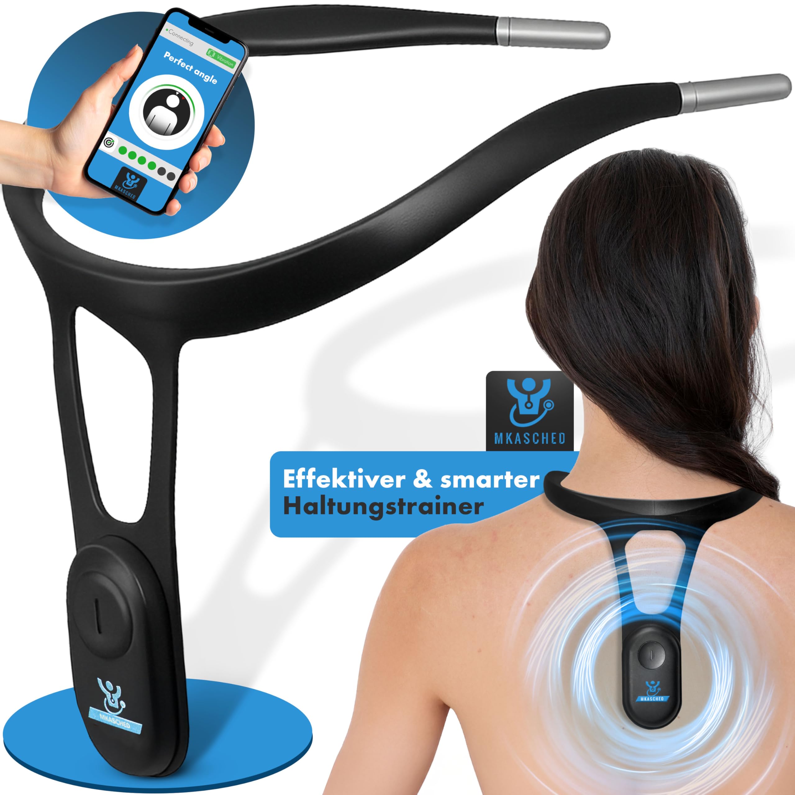 Supporto per schiena intelligente, correttore intelligente posture con vibrazione per recuperare in posizione errata