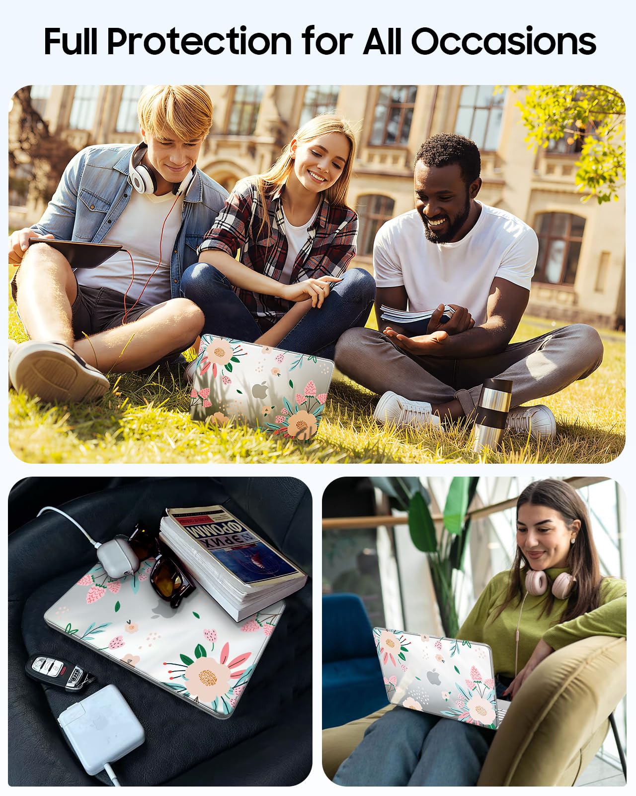 FINTIE Coque MacBook Neo 13 Pouces 2026 A3404 Série Motifs Fine Légère Rigide Plastique Camélia