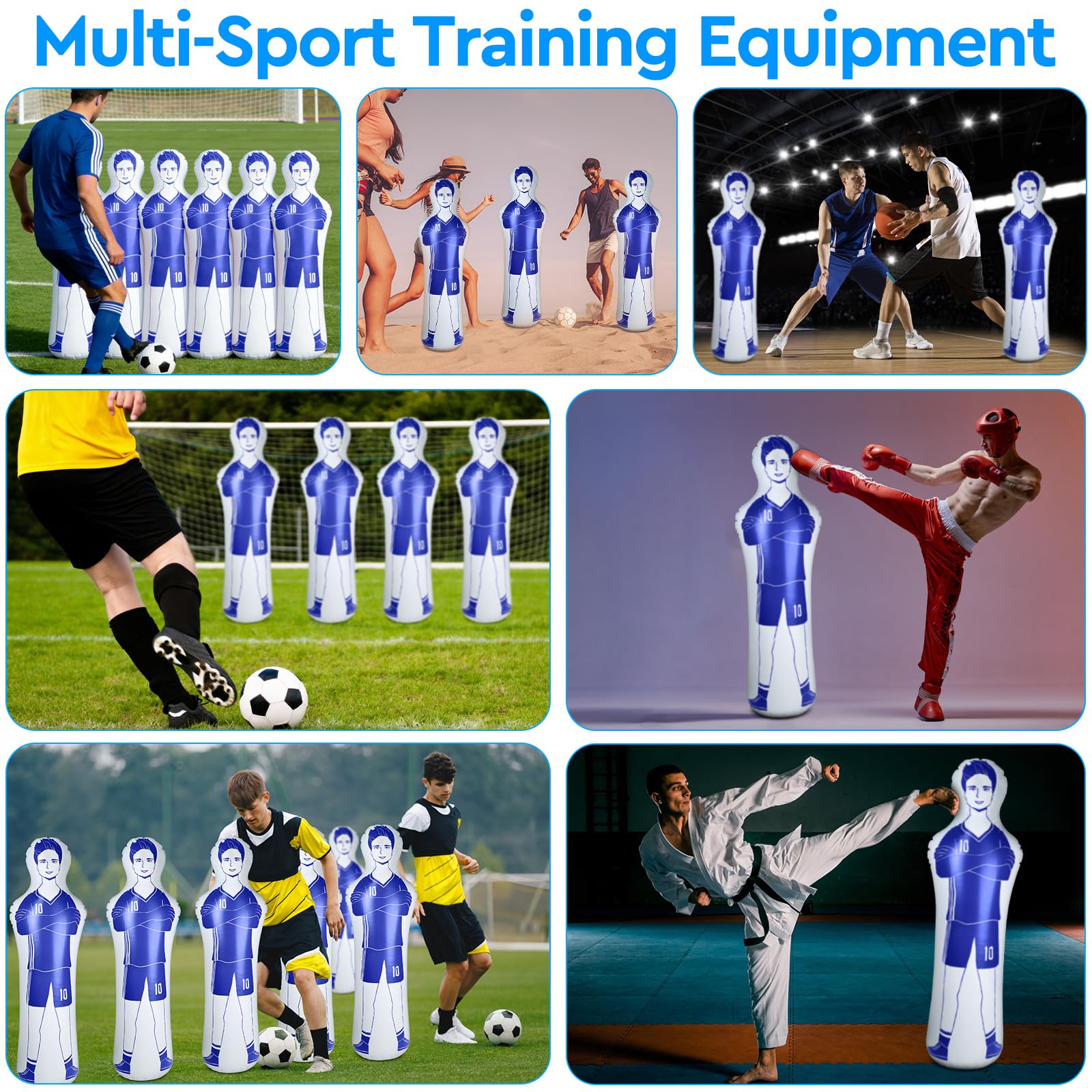 efuturetime Aufblasbare Fußball Dummy aus PVC, Fußballtraining Dummy Trainingspuppe für Torwart Freistoßverteidiger Boxsack Fussball trainingszubehör für Kicks, Passübungen