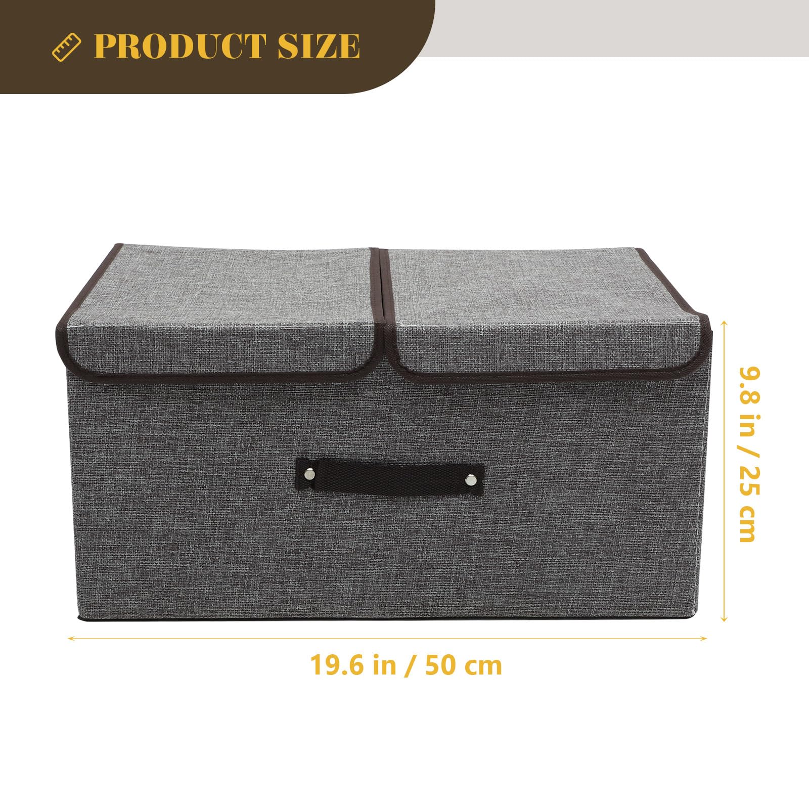 Housoutil Caja Organizadora Plegable Color Adecuado Hogar y Actividades al Aire Libre de Algodón y Lino Gran Capacidad y Asas para Ropa y Libros