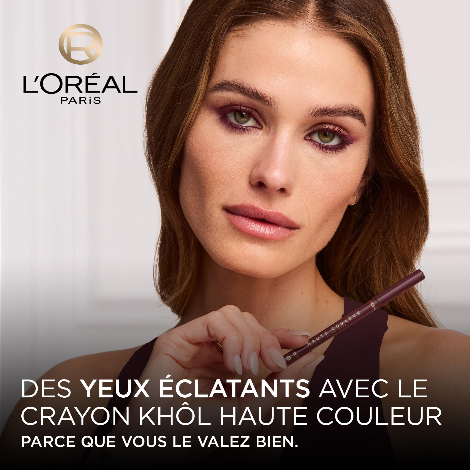 L'Oréal Paris Haute Couleur Crayon Khol Eyeliner Bordeaux Cashmere, intensywny kolor i definicja, kremowa konsystencja z masłem shea