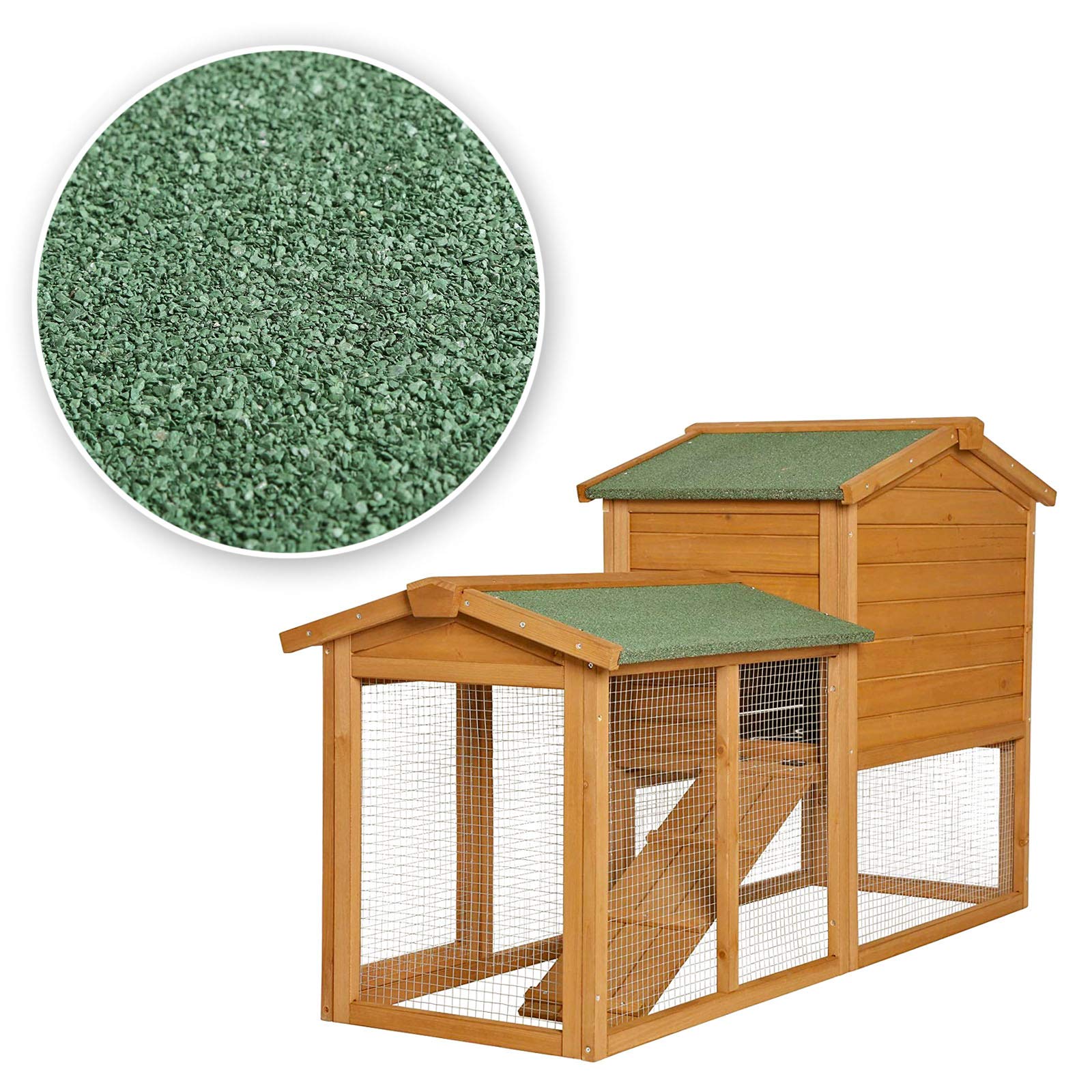 lionto Gabbia Coniglio Legno Casetta Animali da Compagnia Gabbia Esterno 147x52x85 cm