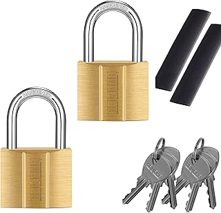 KAWAHA 81/40-2P Brass Keyed Padlock (Keyed Alike, Waterproof, Solid Brass Lock) for Sheds, Storage Unit, School, Gym Locker, Fence, Toolbox, Hasp, Storage - 1-9/16 in. *2