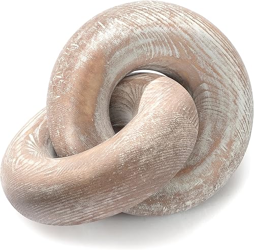 Miniatura 7 de EOSAHR Decoración de Nudo de Madera de Pino Boho - Decoración de Eslabones de Cadena de Madera para Mesa de Café, Estante de Libros y Mesa Auxiliar