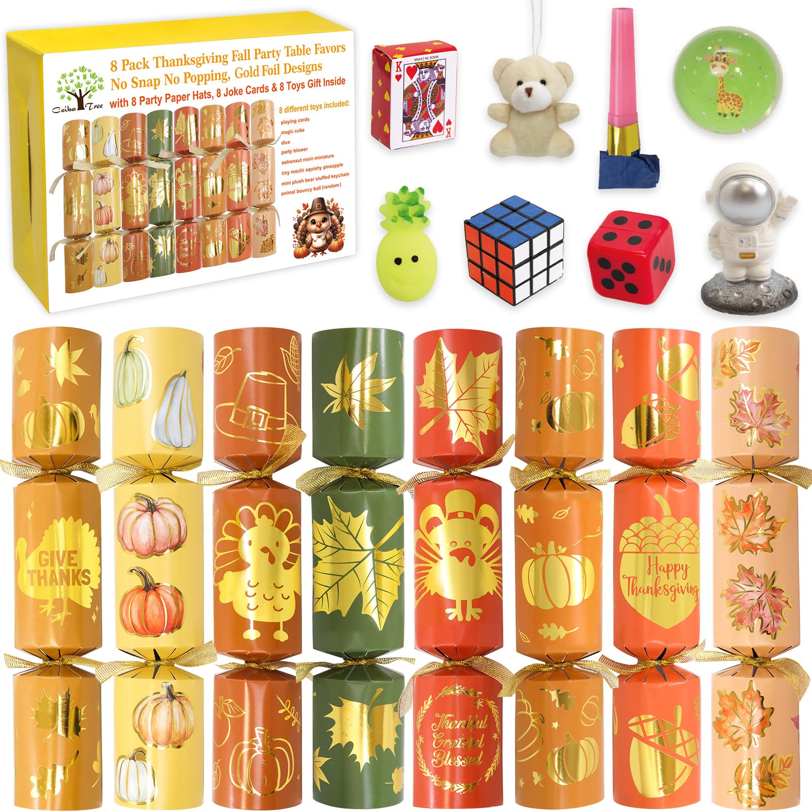 Amazon.com: ceiba tree 8 PCS Thanksgiving Crackers Poppers Party