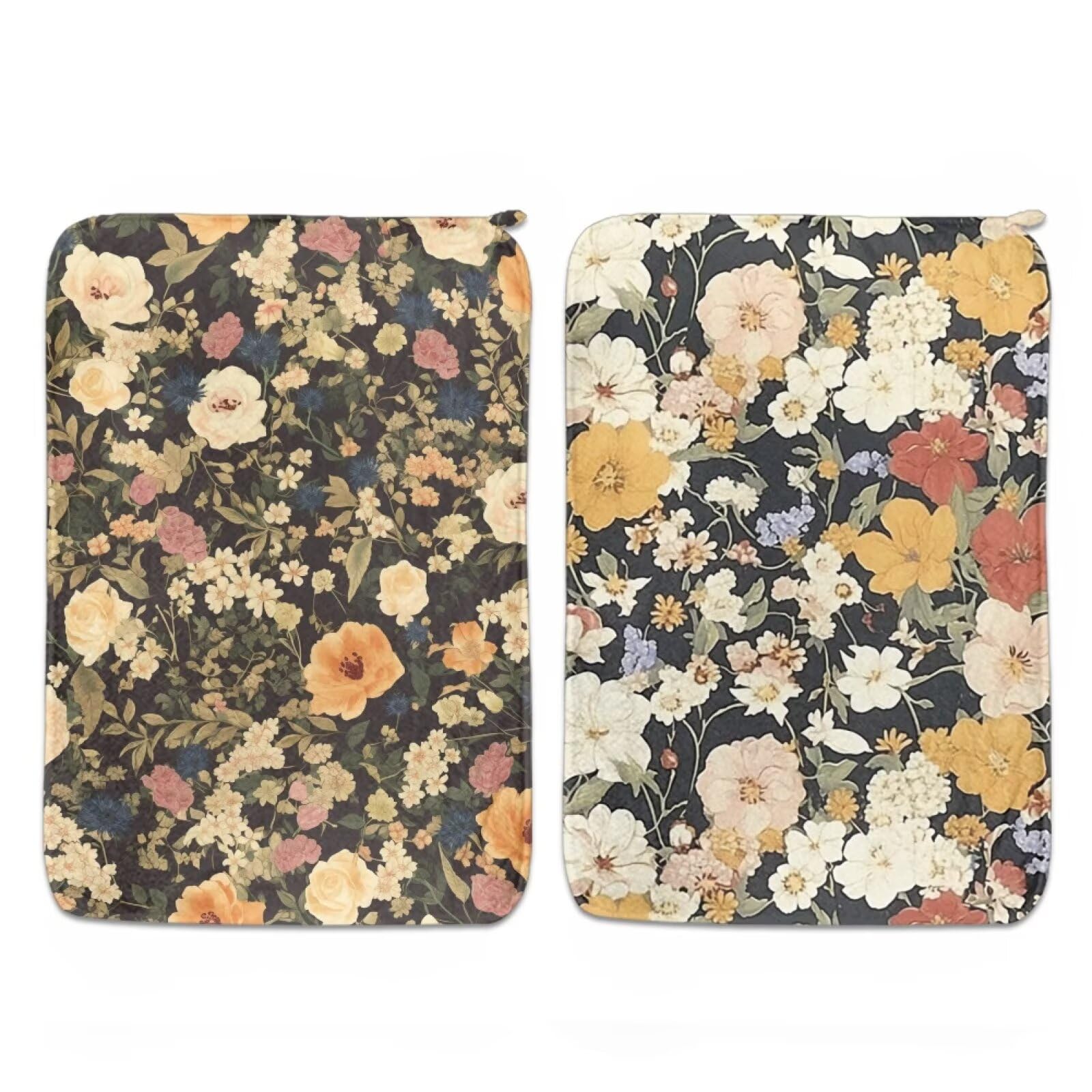 Hinthetall Vintage Flower Dishes Towels Spring Kitchen Decor Art Floral Dish Towels, 13.8x19.7 Inch Farmhouse Decoration Quick Dry Rags Hand Towel Set