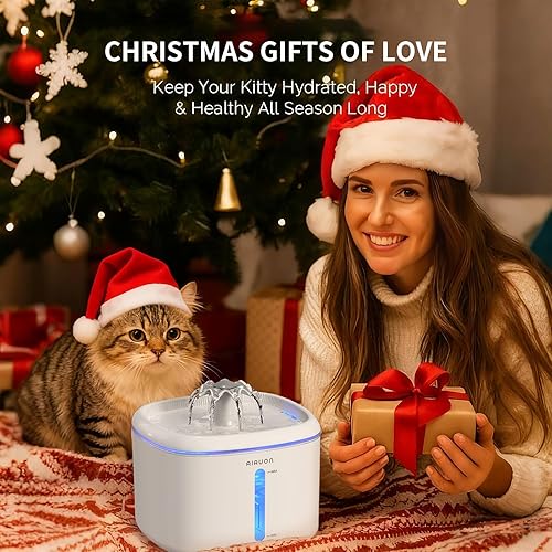 Miniatura 2 de Fuente de agua para gatos, fuente para gatos de 2.5 L84 onzas, dispensador automático ultrasilencioso de agua para mascotas mejorado con 3 filtros