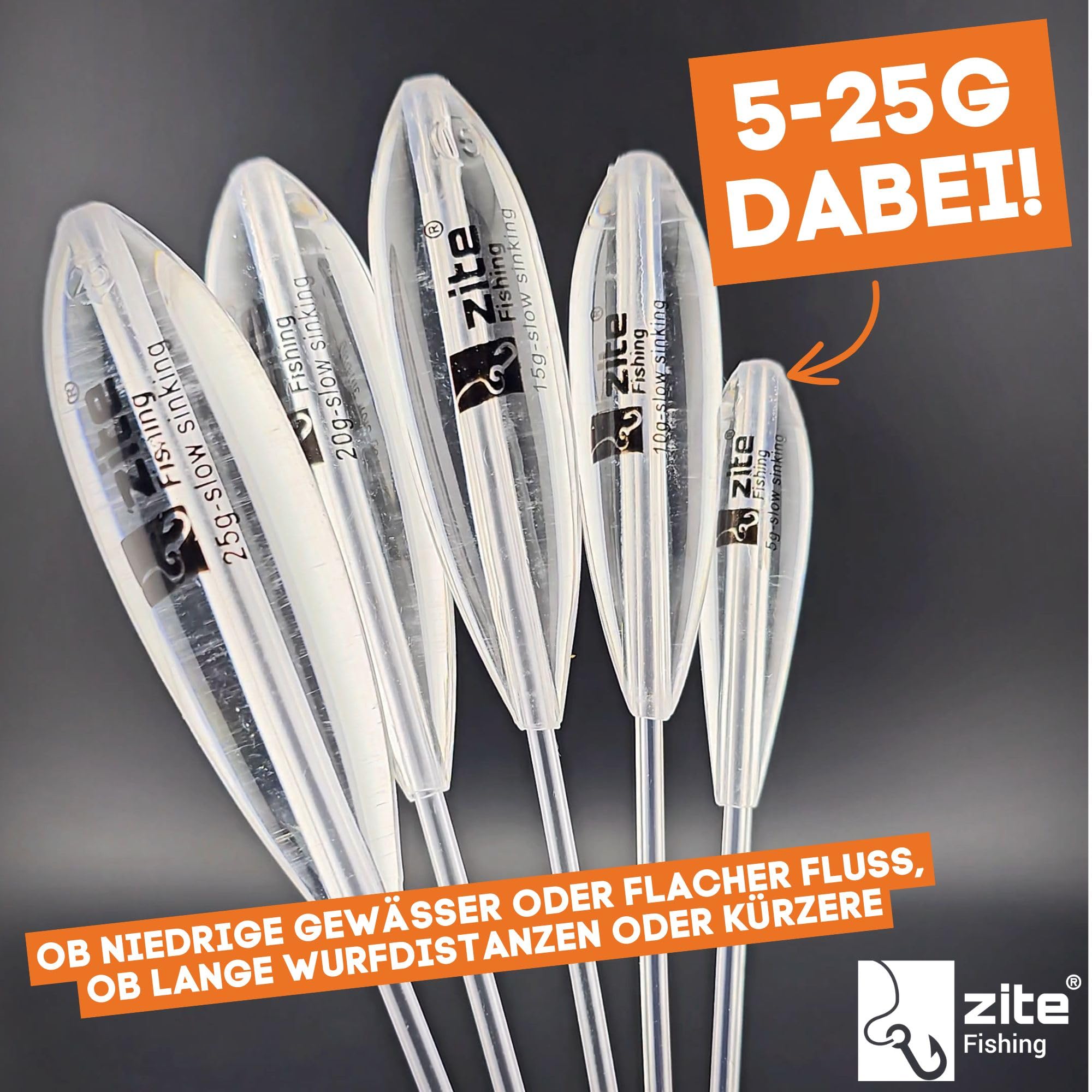 Zite Fishing Spirolino Starterbox | Sbirolino Schwimmend & Halbsinkend | Vorfachhaken #8, Dreifachwirbel, Schnurstopper | Sbirolino Forellen Set | Top zum Spoons, Forellenteig & Gummiköder Angeln