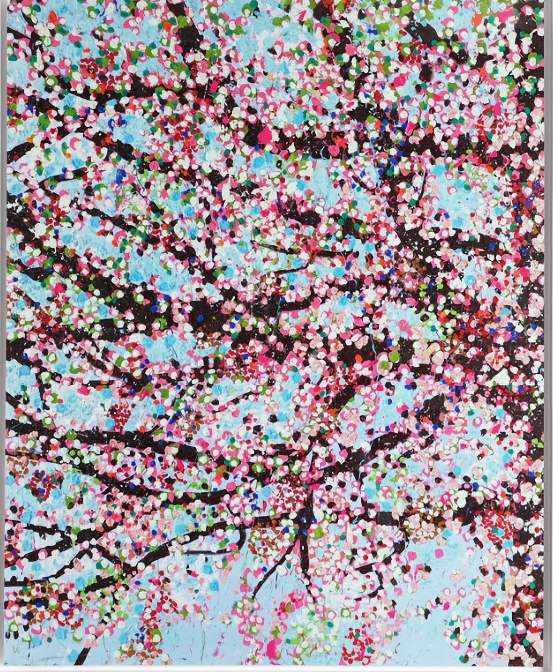 Zchdk Yhdesh Multicolored Damien Hirst Poster Cherry Blossoms Colorful Abstract Painting Damien Hirst Prints Damien Hirst Canvas Wall Art Home Decor Picture 50X70cm No Frame