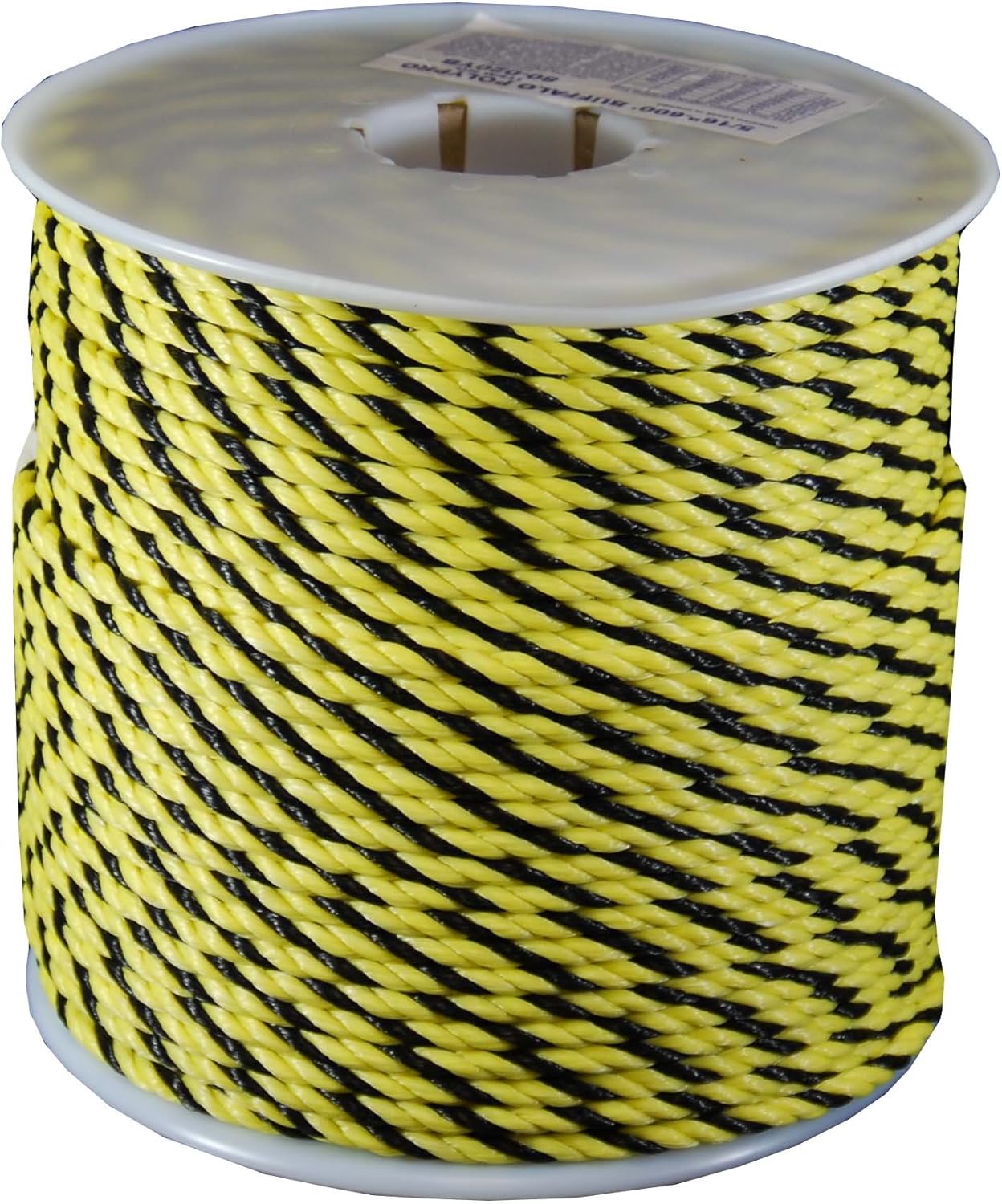 T.W Evans Cordage Co. 80-010YB 1/4 by 600-Feet Twisted Polypro Rope, Yellow and Black