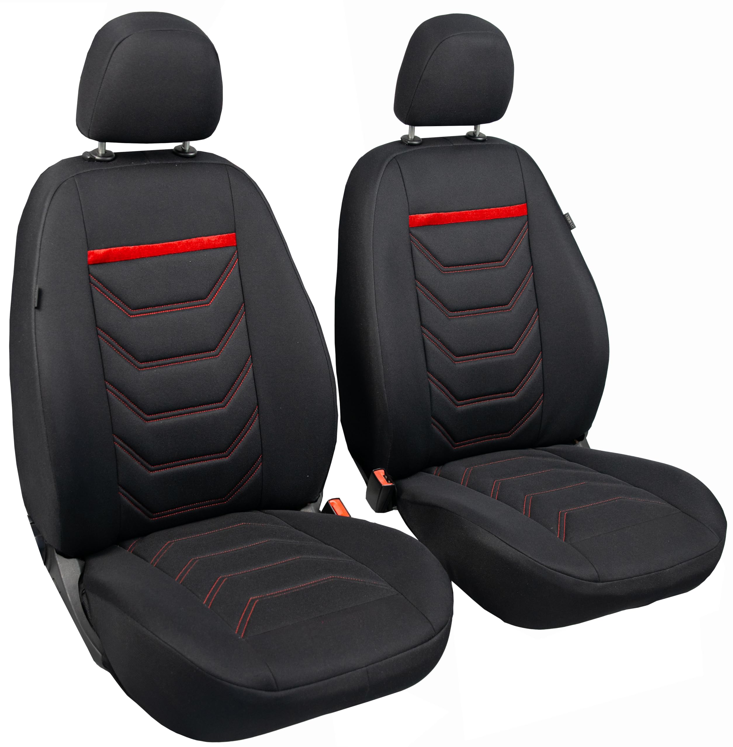 ERJOT Autobezüge Sitzbezüge Comfort Plus Schonbezüge Komplet Set Universal Schwarz (Rot)