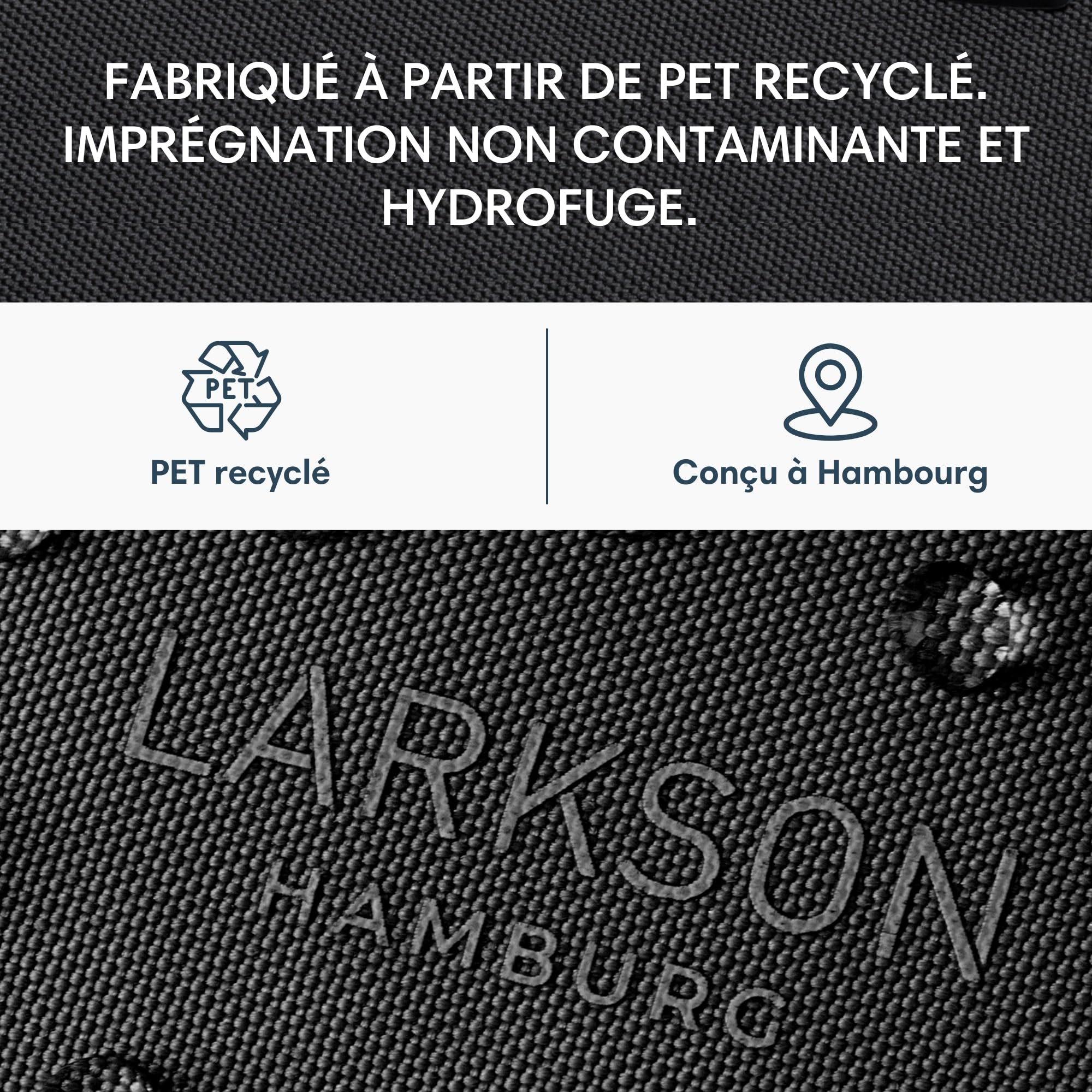 Larkson Sacoche Bandoulière Femme & Homme Noir - Helge - Sac de Poitrine Sling Bag avec Bloqueur RFID & Passants Antivol par Fermeture Éclair - Rembourrage en Mesh - Résistant à l'eau