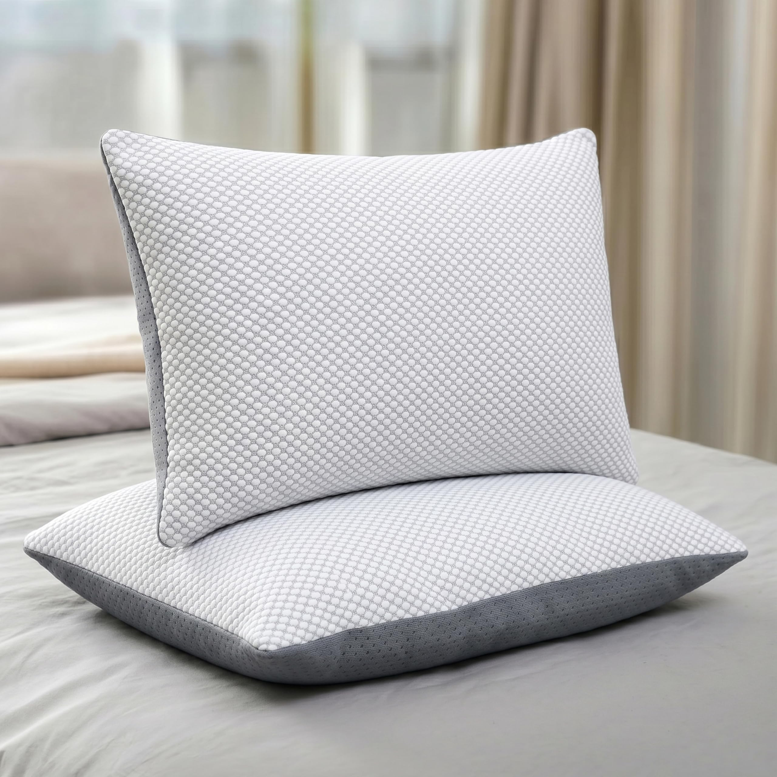 MY ARMOR Pillows Set 2 | Soft & Fluffy Sleeping Pillows | 16 x 24 Inches with Extra Fiber (200g) | Neck Support Pillow for Side Back & Stomach Sleepers-picture-26