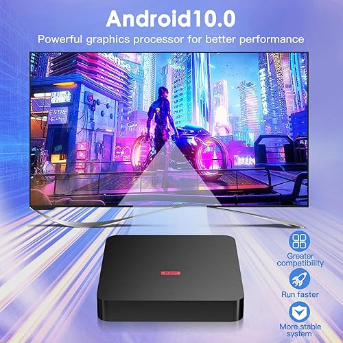 Miniatura 2 de EASYTONE Android TV Box 10.0, Android Box 2GB RAM 16GB ROM Quad-Core Allwinner H3 Soporte 4K WiFi 2.4GHz 3D Super Smart TV Box Android Media Player