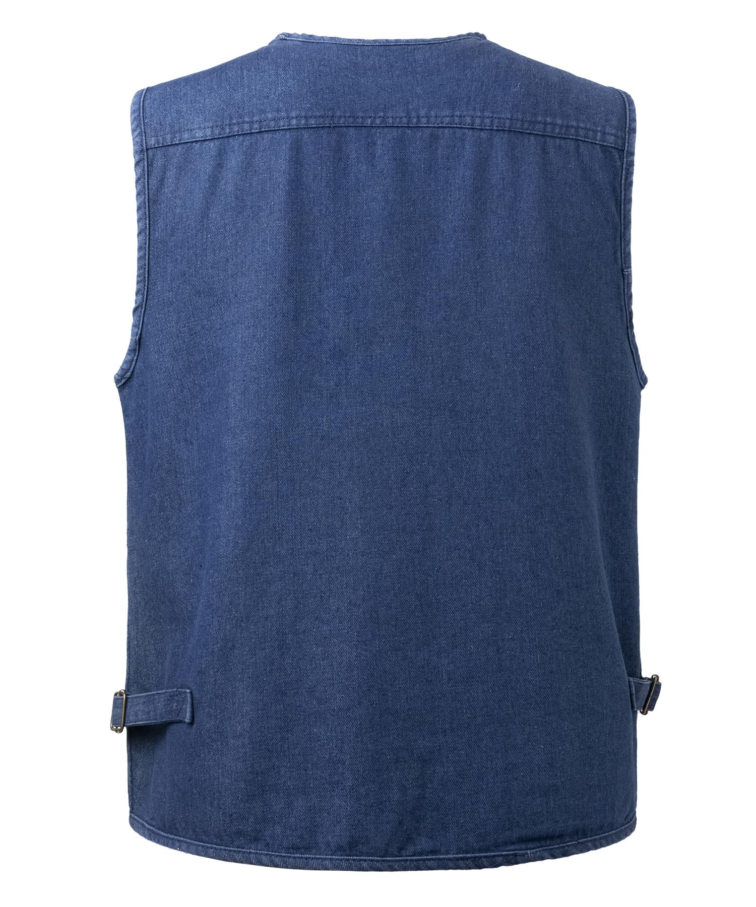 Gilet en Jeans pour Homme Poids Lourd Gilet en Denim de Travail Vintage Veste de Denim Sans Manches Multi Poches Gilet de Moto