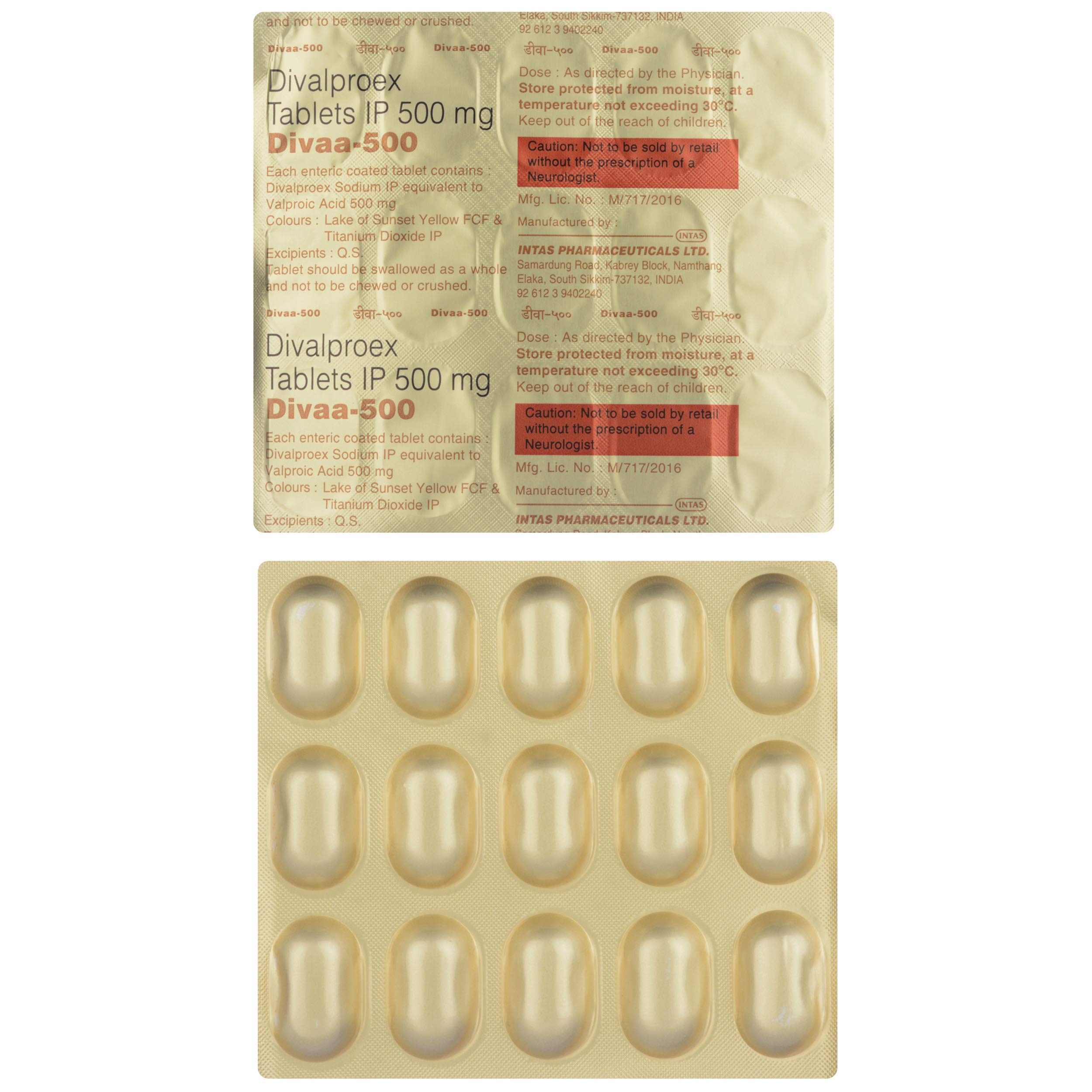 Divaa 500 - Strip of 15 Tablets
