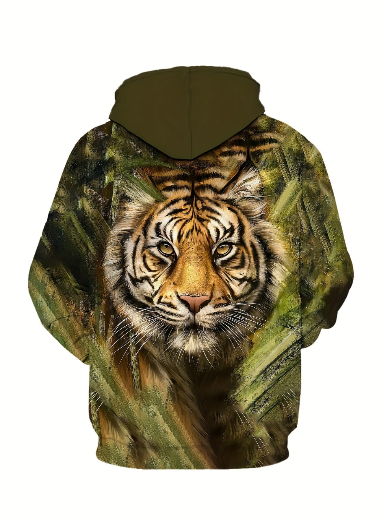 Set tuta da uomo con cappuccio e pantaloni della tuta con stampa tigre 3D, alla moda, felpa con cappuccio e pantaloni, set da 2 pezzi, tuta da jogging da uomo