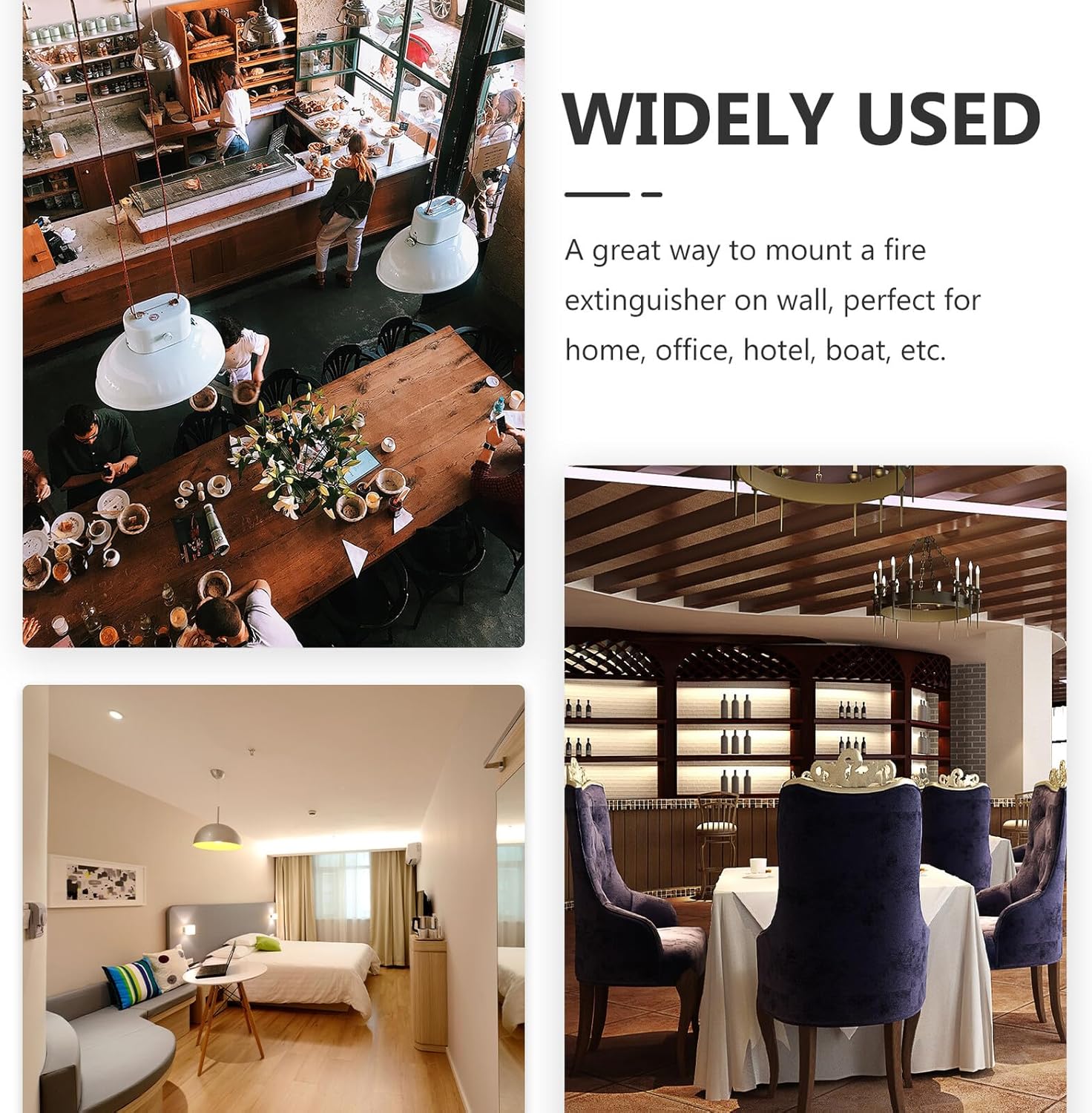 Heavy Duty Fire Extinguisher Mounting Bracket with Adjustable Straps Wall Mount Fire Extinguisher Holder Compatible with Models Easy Installation for Home Office Boat Use