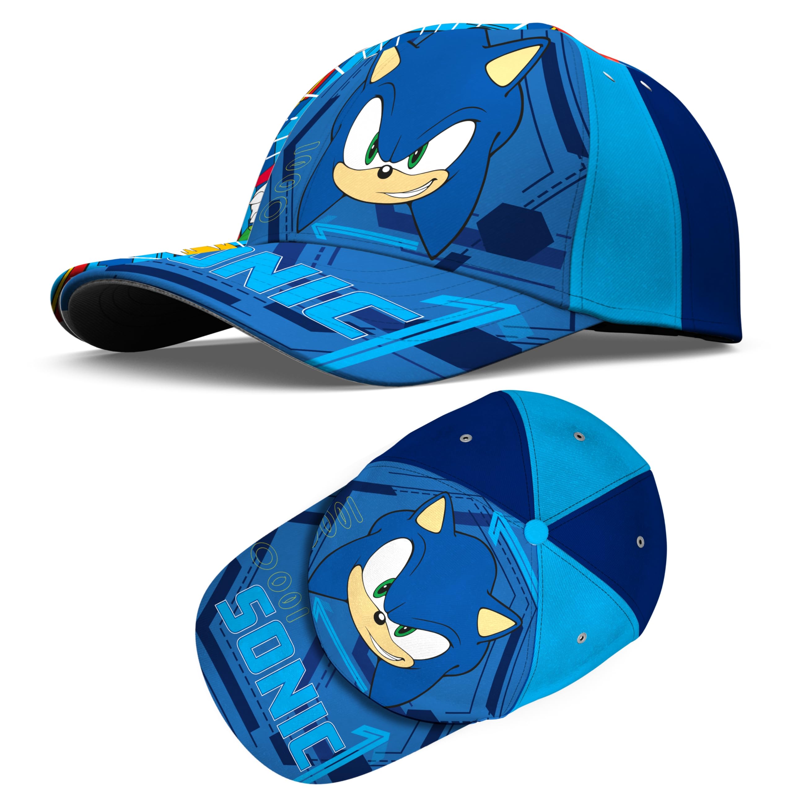 SRV Hub Sonic The Hedgehog Kids Cotton Baseball Cap - Stylish Strap Closure Blue Eye-Catching Hat for Boys and Girls, Perfect for Outdoor Sunny Days 3+ Years