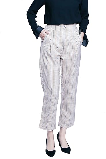 Amazon スラックスレディース パンツ 9分丈 円形金属ファスナー 4種類のスタイル カジュアルパンツ ポケット付き 着痩せ カーキ色 ロングパンツ 通販