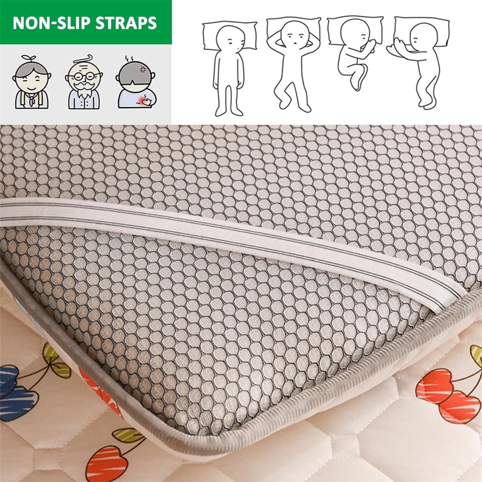 Colchón Futón Plegable Japonés | Cama De Suelo De 9 Cm con Diseño Antideslizante Doble - Tatami Portátil para Casa, Residencias De Estudiantes Y Camping(AA,70 * 180cm)
