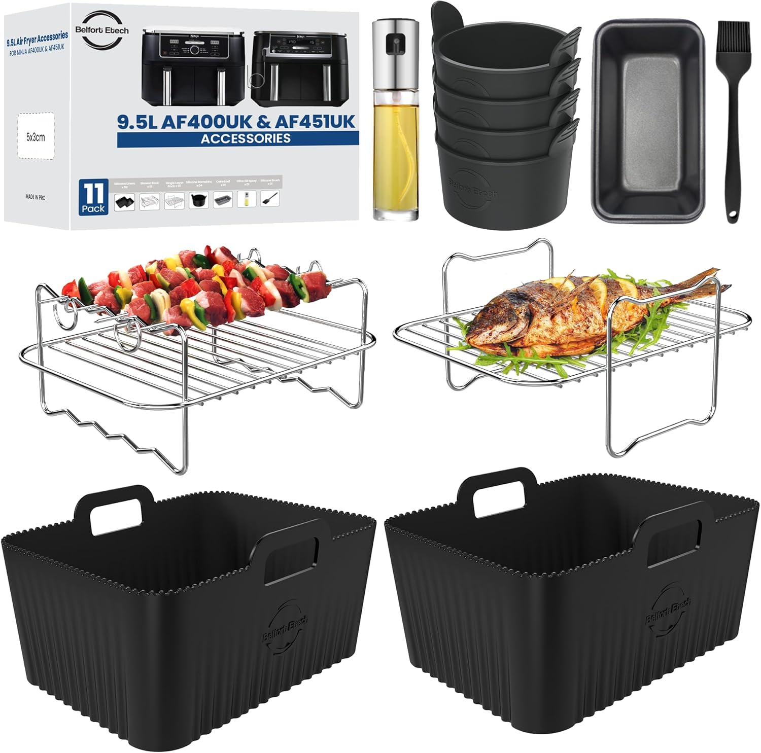 Premium Ninja Air Fryer Accessories AF400UK & AF451UK 11 PCS Ninja