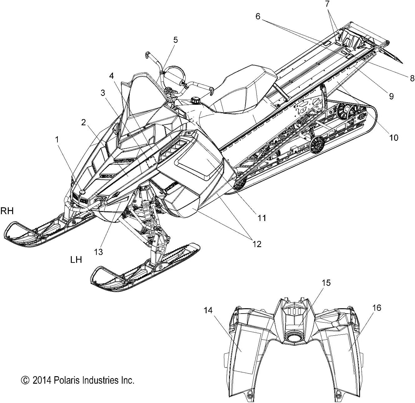 Polaris Snowmobile Side Panel Decal, Pro RMK", Left, Genuine OEM Part 7180252, Qty 1