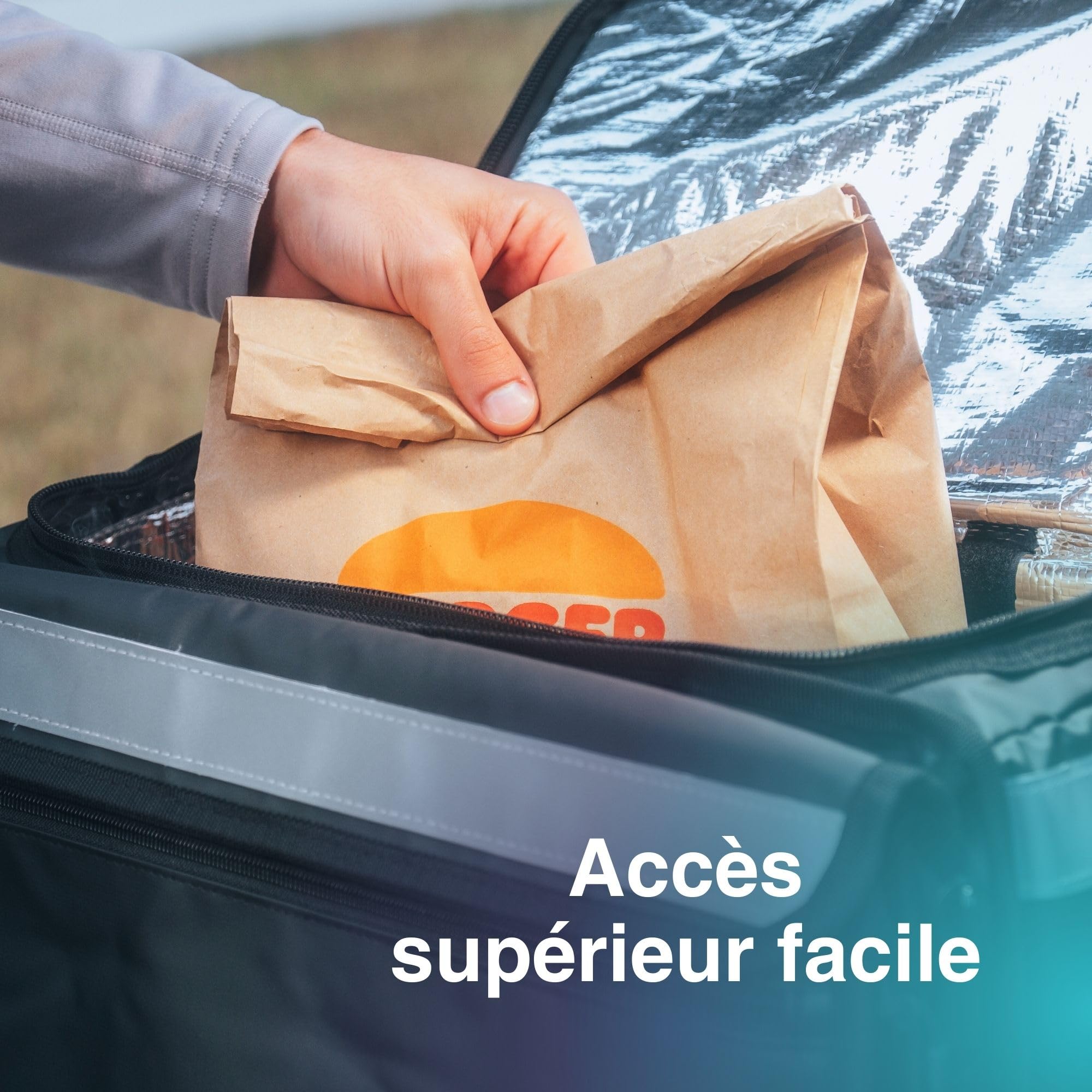 Sac de Livraison Isotherme 89L • Sac à Dos Extensible Grande Capacité • 100% Imperméable Tarpaulin 500D • Bandes Réfléchissantes • Pliable & Confortable pour Livreurs