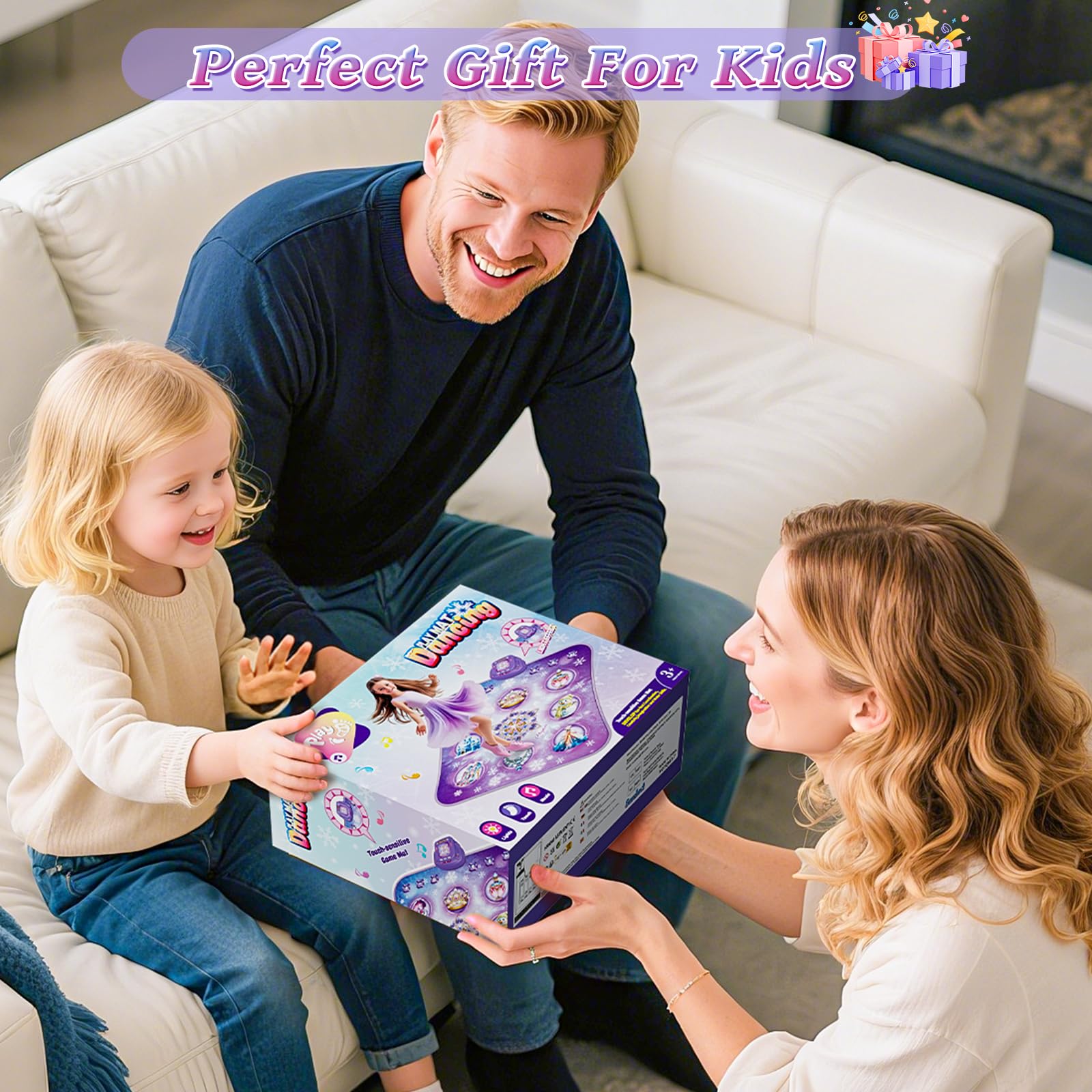 Handwell Tapis de Danse Lumineux Bluetooth 5 Modes de Jeu pour Enfants 3-8 Ans