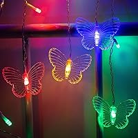 Vista 37 de Butterfly Curtain Lights 13ft 96 LED Twinkle Fairy Lights 8 Modes String Lights with Remote, Butterfly Hanging Decoration for Bedroom Dorm Wall